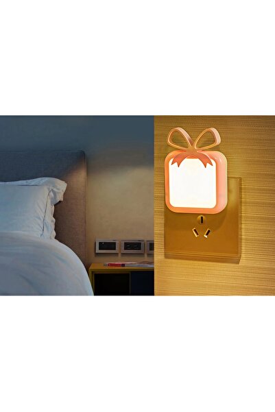 Smart Set de 2 lampi veghe , LED, cu senzor automat de lumina, plastic, roz 7...