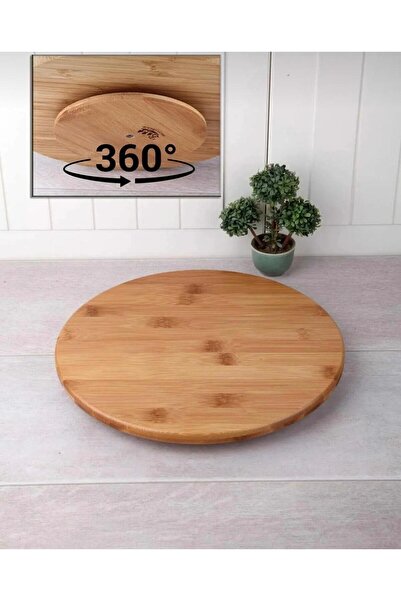 Atölye SNG Bambu 360 Derece Döner Standlı Servis ve Sunum Tabağı(Piza & Pasta...