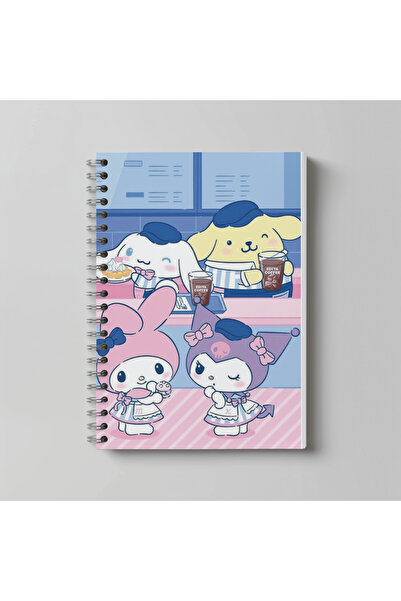nihonwosekai Sanrio Kuromi Cinnamoroll Melody Purin Anime Notebook A4 Size 60...