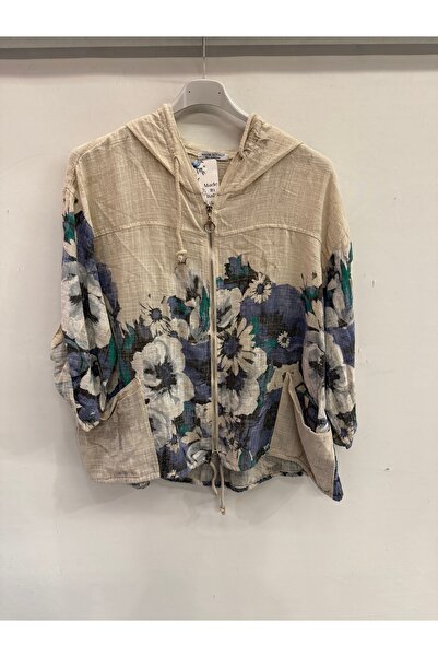 della moor Γυναικεία μπλούζα σε μπεζ χρώμα με ιταλικό φλοράλ σχέδιο, με φερμο...