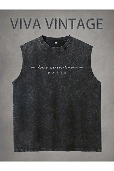 valeriae Ανδρικό αμάνικο μπλουζάκι της σειράς Premium με vintage εφέ και άνετ...