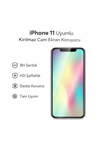 Avcı Teknoloji Market iPhone 11 Compatible Shatterproof Glass Screen Protecto...