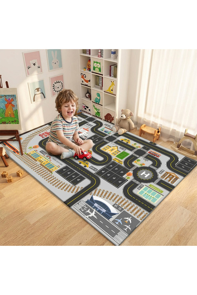 Destello ®   Χαλάκι παιχνιδιού με σχέδιο πόλης και χώρου στάθμευσης αυτοκινήτ...