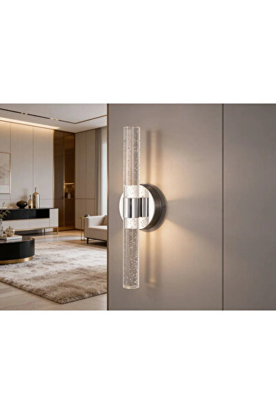 DizaynLED Pilli Kristal Kabarcık Modern Krom Duvar Aplik DL-035KROM-DUVARTIPI...