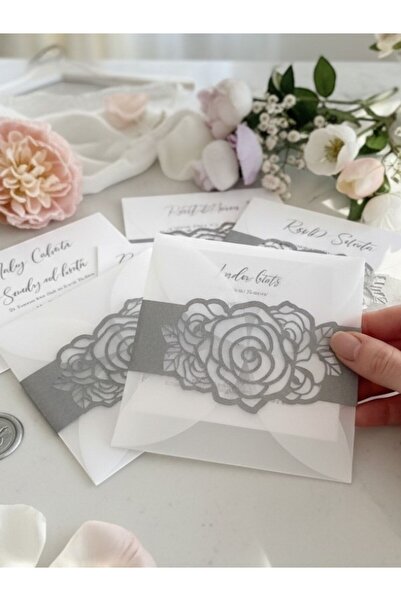 Armada Σετ 30 διαφανών πτυσσόμενων τετράγωνων φακέλων πρόσκλησης (10x10 εκ.) ...