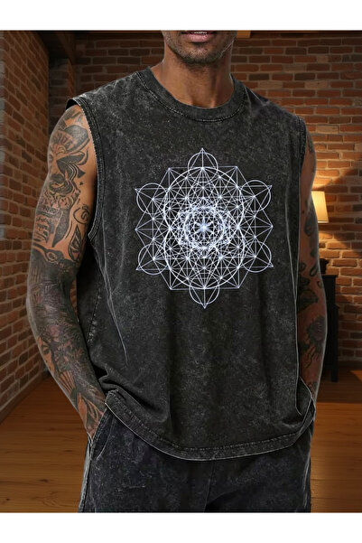 valeriae Ανδρικό αμάνικο μπλουζάκι της σειράς Premium με vintage εφέ και άνετ...