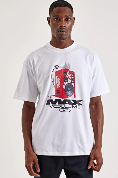 Nike Ανδρικό λευκό μπλουζάκι Tee Max90 με χαλαρή εφαρμογή