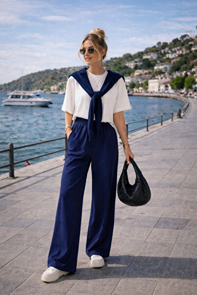 legends butik Γυναικείο Σετ από Ύφασμα Modal – Μπλουζάκι με δέσιμο μπροστά & ...