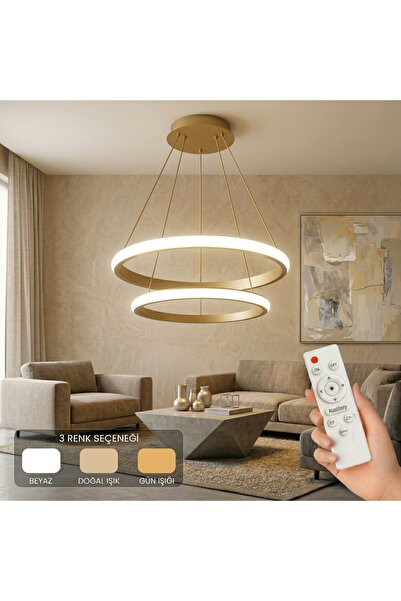 AvizeGO Rizon 2’li LED Sarkıt Avize 3 Renk Kumandalı