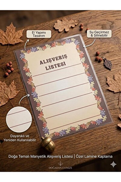 Buzdolabı Alışveriş Listesi A5 – Laminasyonlu Yaz Sil – Magnetli – Yaz Sil Kalem Hediyeli