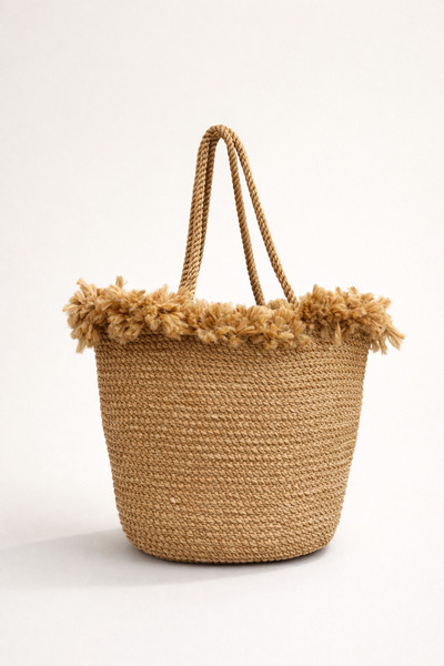 MaVaux Serena Χειροποίητη Ψάθινη Πλεκτή Τσάντα για Καθημερινή Χρήση Κομψή Γυν...