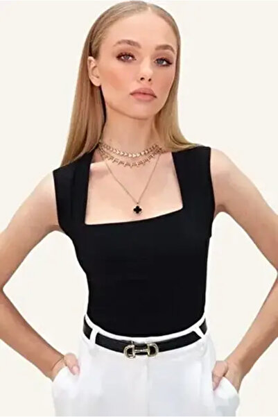 Sateen Στενό Ολόσωμο Κορμάκι - Μαύρο