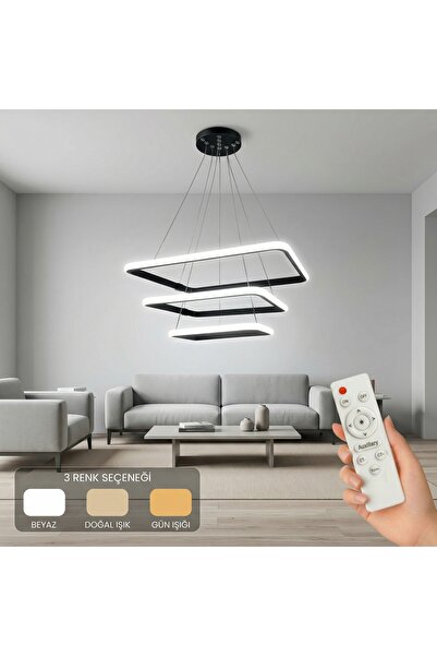 AvizeGO Melo 3'lü LED Sarkıt Avize 3 Renk Kumandalı