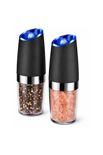 Ruhhy Σετ 2 ηλεκτρικών μύλων αλατιού και πιπεριού, Αυτόματη ρυθμιζόμενη λειτο...