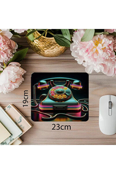 Empressco 80S Style Neon Telephone Design Mousepad - 19X23 cm 2 mm Rectangle ...
