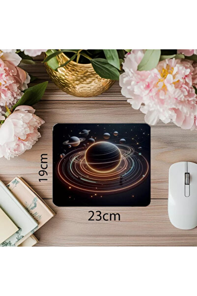 Empressco Mousepad simplu și științific pentru sistem solar - 19x23 cm 2 mm d...
