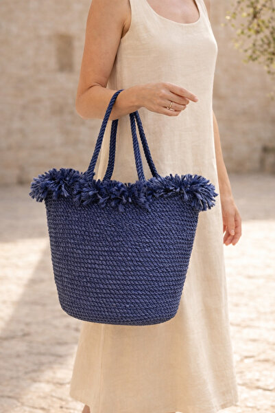 MaVaux Serena Χειροποίητη Ψάθινη Πλεκτή Τσάντα για Καθημερινή Χρήση Κομψή Γυν...