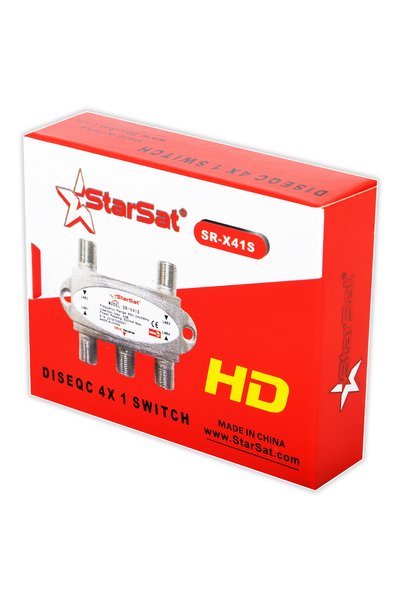 STARSAT SR-X41S DiSEqC Switch | 4-Port Satellite Signal Switch for Multi-LNB Setup