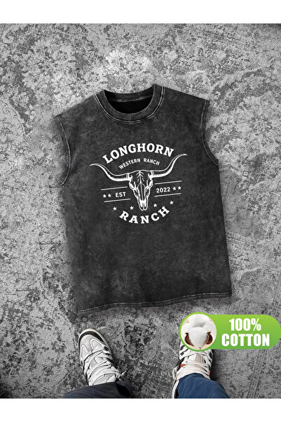 valeriae Ανδρικό αμάνικο μπλουζάκι της σειράς Premium με vintage εφέ και άνετ...