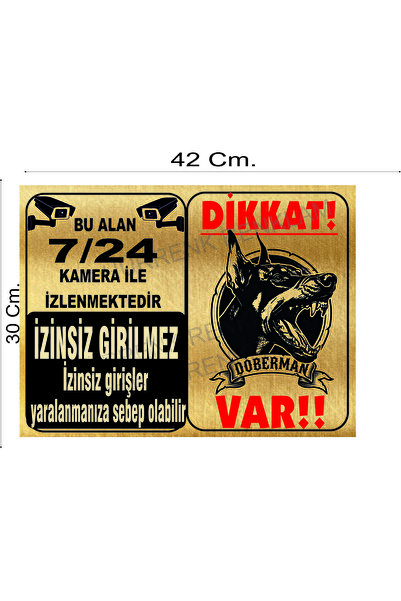 sıradışıhediyem büyük boy dikkat köpek var kamera ve izinsiz girilmez uyarı l...