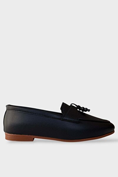 Liger Tassel Detail Stylish Daily Women's Ballerinas Black