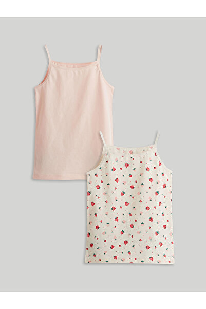 LC Waikiki Tricou pentru copii LCW Kids roz cu gât pătrat pentru fete, pachet...