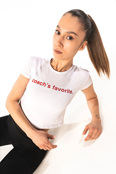 HARSFIT Women's White Crop Baby Tee Sports T-Shirt Fitness Gym Aesthetic Slim...