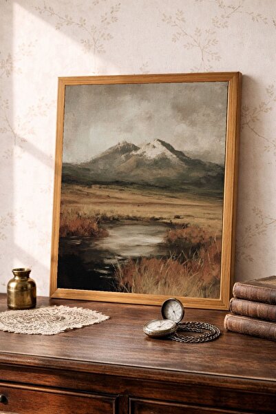 Tuba Decor Едноделна картина с дървена рамка от винтидж серия