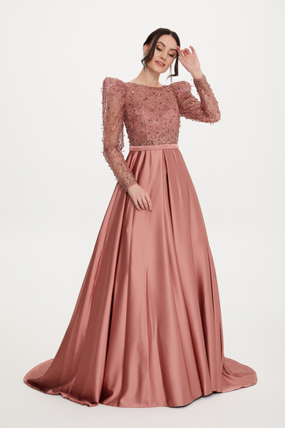Stylish Fashion فستان من ستايلش فاشن تركي سهرة باللون الوردي جميل