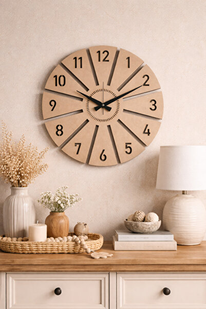 ARTI HOME Modern Dekoratif Duvar Saati Doğal Minimal Tasarım Saat