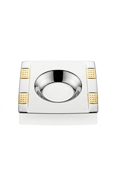 Arsel Domino Gold Stainless Steel Square Tea Plate Set of 6 304 Quality Patte...