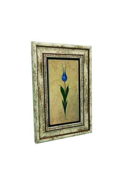 Sadrazam Μπλε Τουλίπα Μαρμάρινος Πίνακας Ζωγραφικής με Στάμπα Φυσικής Πέτρας ...