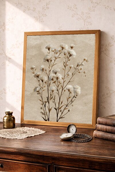Tuba Decor Tablou cu ramă dintr-o singură bucată din lemn, serie vintage