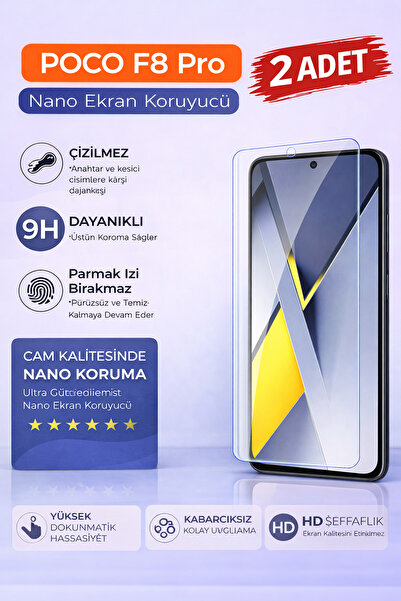 ebulduk قطعتان من واقي الشاشة المتوافق مع POCO F8 PRO، واقي شاشة شفاف من الزج...