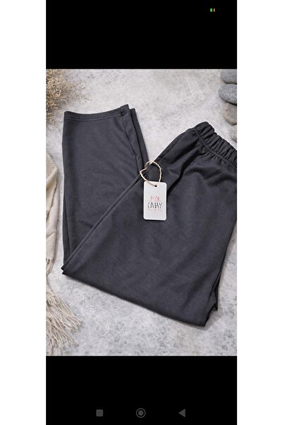 Umay moda 59 بنطلون رياضي مريح من أنثراسايت بخصر مطاطي وجيوب جانبية