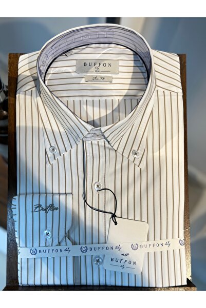 Erkek çizgili slim fit gömlek