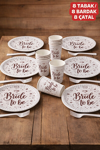 Baloncu Nene Σετ για πάρτι για τη μελλοντική νύφη για 8 άτομα, 8 πιάτα, 8 ποτ...