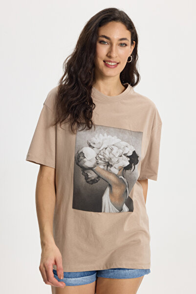 Tudors Γυναικεία μπλούζα με φαρδιά γραμμή, 100% βαμβακερή, με λαιμόκοψη ποδηλ...