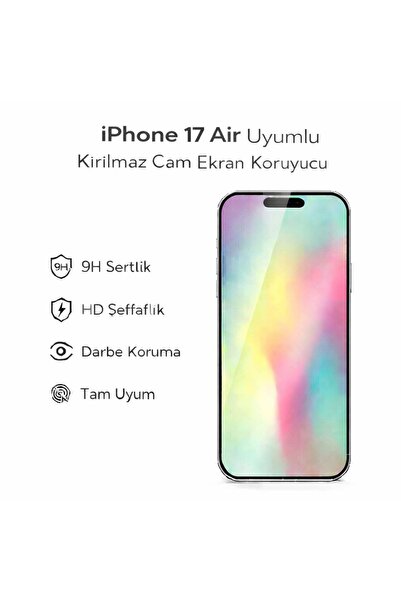 Avcı Teknoloji Market واقي شاشة زجاجي مقاوم للكسر متوافق مع iPhone 17 Air، زج...