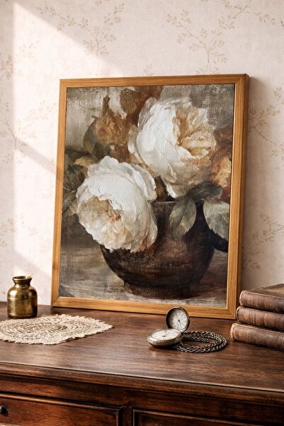Tuba Decor Tablou cu ramă dintr-o singură bucată din lemn, serie vintage
