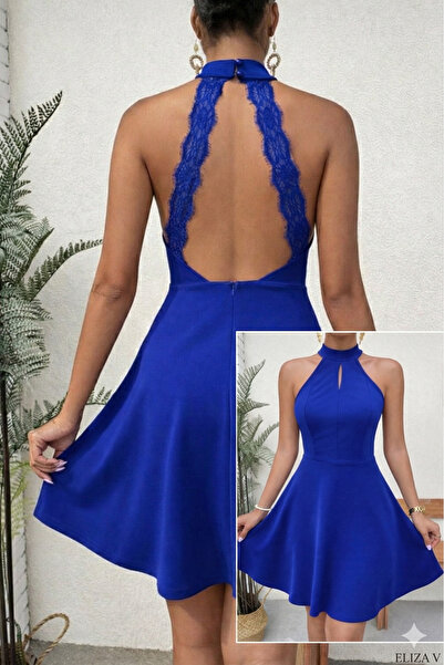 Modayakamoz Νέα συλλογή Γυναικείο Φόρεμα με Ανοιχτό Λαιμόκοψη και Δαντέλα στη...