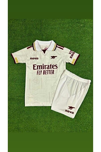 PORTEGO Beyaz Çocuk Alt Üst Forma Bisiklet Yaka Hediyeli