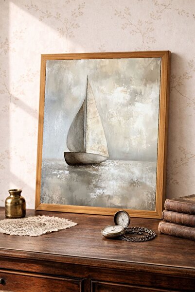 Tuba Decor Tablou cu ramă dintr-o singură bucată din lemn, serie vintage