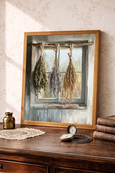 Tuba Decor Tablou cu ramă dintr-o singură bucată din lemn, serie vintage
