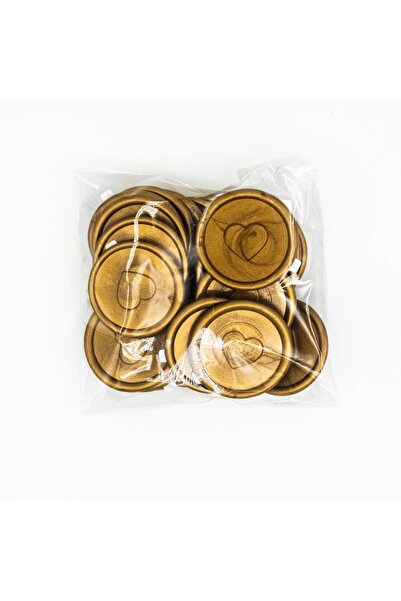 OEM Set de 25 sigilii de ceară autoadezive, cu design inimă, culoare auriu-bronz, pentru invitații de nuntă, cadouri