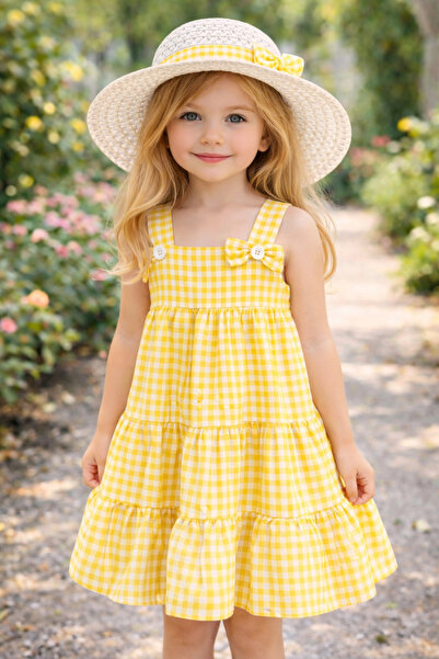 ModaPlaza Κοριτσίστικο φόρεμα με φιόγκο και πιέτες 9564