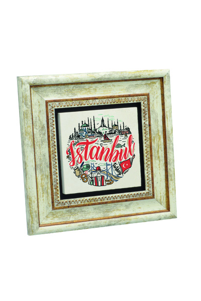 Sadrazam Συμβολικά Μέρη της Κωνσταντινούπολης Εκτυπωμένος Πίνακας Φυσικών Λίθ...