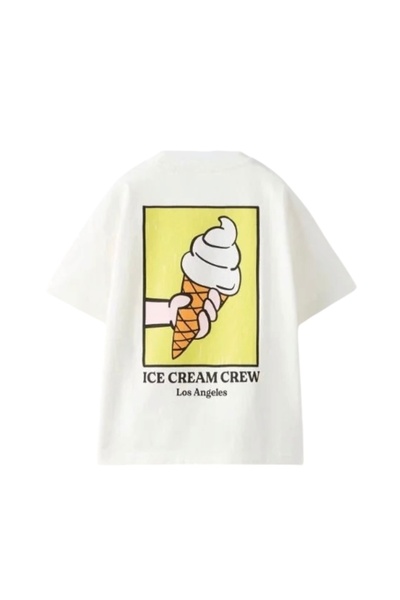 Daisy Dolly Unisex παιδικό βαμβακερό μπλουζάκι με σχέδιο παγωτού