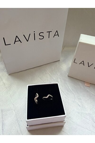 Lavista Silver Dalgalı Gümüş Küpe