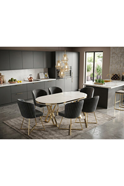 ÜNALMIŞ Mutfak Yemek Masa Sandalye Takımı Lüx Quality 90x170 MDF LAKPANEL (1M...